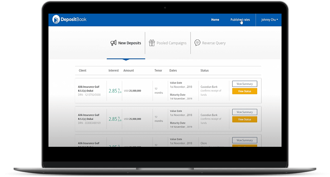 Deposite Book Web App