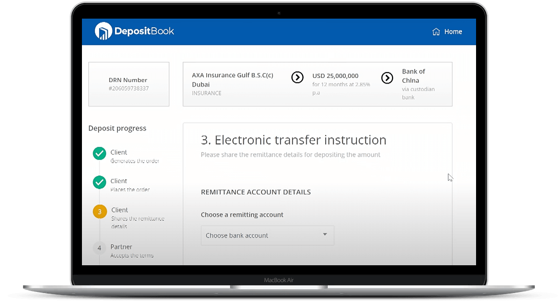 Deposite Book dashboard